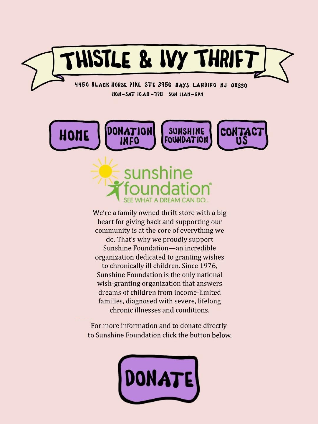 Sunshine Foundation - Thistle & Ivy